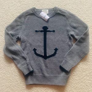 NWT boys gray JCREW / CREWCUTS anchor sweater sz 8